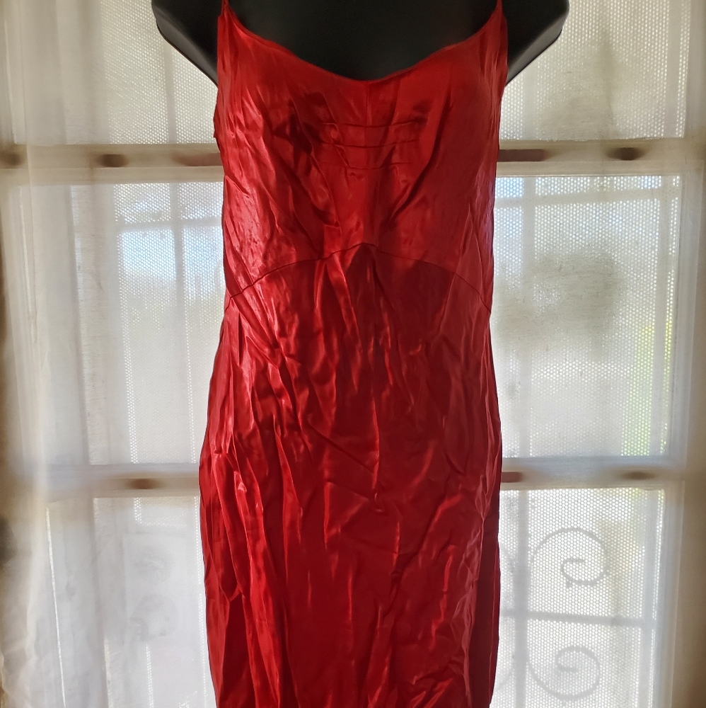 DKNY Red Satiny Dress